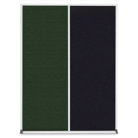 United Visual Products Double Door Radius Plus Corkboard, 48"X UV8003PLUS-WHITE-BLACK